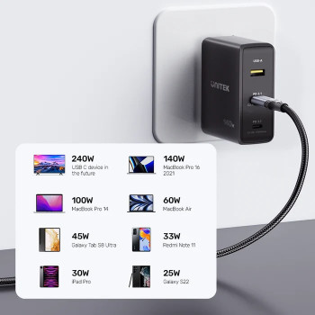 UNITEK TYPE-C HIZLI ŞARJ 2MT 240W (C14110GY-2M)