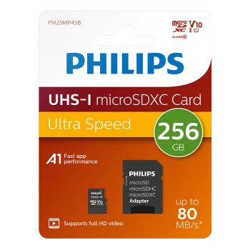 PHILIPS 256GB MICRO SDXC 80 MB/S C10 FM25MP45B/00